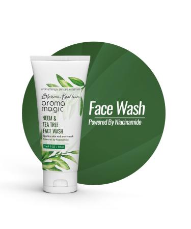 Aroma Magic Neem & Tea Tree Face Wash with Niacinamide | Deep Cleansing Pore Tightening | Acne Control Facial Cleanser | 1.69 Fl Oz - Shop Now - Buy Online on SooperMarket.com
