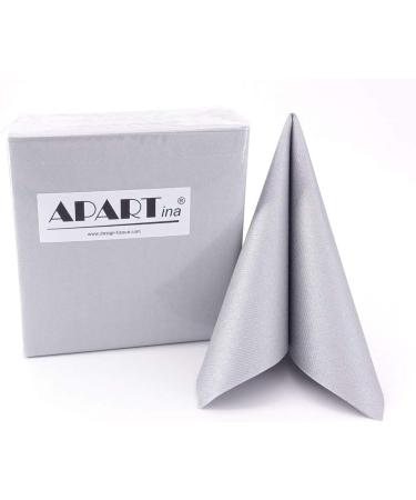 Buy 50 Silver Airlaid Napkins - Fabric-like Quality 33x33 cm | Ideal for Events & Dining - International Shipping Available - Buy Online on SooperMarket.com