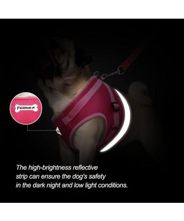 FEimaX Escape Proof Cat Harness and Leash Set - Adjustable Soft Mesh Vest for Outdoor Walking - Reflective Small Dog Cat Harness in Rose Pink - Size S (Chest Girth 10'' - 12'') - Buy Online on SooperMarket.com