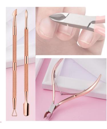 Cuticle Trimmer with Cuticle Pusher-Cuticle Pusher Cuticle Cutter Remover Cuticle Trimmer Nipper Nail Clipper Sets Nail Care Kit Professional Stainless Steel Manicure Pedicure Tools-3 PCS - Buy Online on SooperMarket.com
