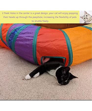 Interactive Cat Tunnel Toy for Indoor Cats - Collapsible S-Style Rainbow Tunnel for Kittens, Rabbits, and Puppies - Buy Online on SooperMarket.com