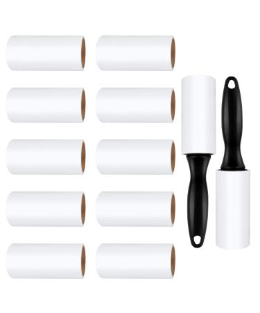 VFANDV lint roll 12 rollers with 2 rollers extra sticky lint roller extra sticky lint roller clothing lint roller animal remover lint roller for sofa bed clothes hair (60 sheets/rolls)