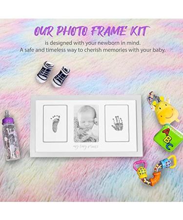 My Tiny Prints Newborn Baby Handprint and Footprint Kit - Baby Keepsake Frame with Ink Pad - Baby Shower Gift - 17 x 9.5 - Gray - Buy Online on SooperMarket.com