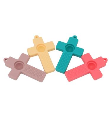 4Pcs Silicone Baby Teether Toy - Infant Teething Relief for Sore Gums | Chew Toys for Comfort - Buy Online on SooperMarket.com