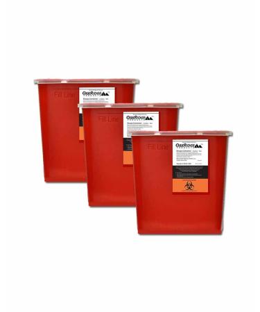 Oakridge 2 Gallon Sharps Disposal Containers (3 Count) | Large Size