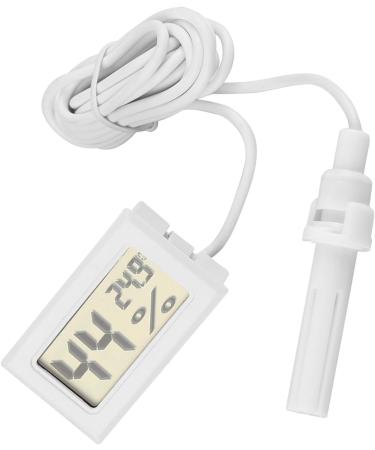 ASHATA Digital Hygrometer 2-in-1 LCD Display Thermometer Hygrometer with External Probe for Reptile Mini Digital Electronic Temperature Hygrometer(White) - Buy Online on SooperMarket.com