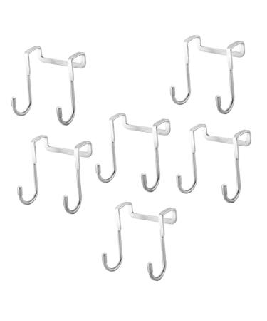 NAMOARLY 6pcs Back of Door Hooks Hat Wall Hooks Kitchen Cabinet Hooks S Hook Stainless Steel Cupboard