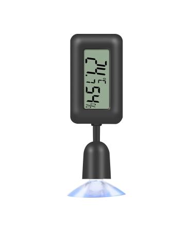 YESAVAY Reptiles Thermometer Hygrometer | Digital Temp & Humidity Meter for Bearded Dragon Tanks - Suction Cup | Mini Black - Buy Online on SooperMarket.com