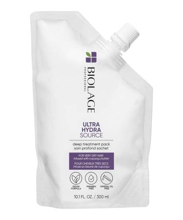 Biolage Ultra Hydra Source Deep Treatment Pack | Conditions Softens & Restores Hair | For Very Dry Hair | Paraben-Free | 10.1 Fl. Oz