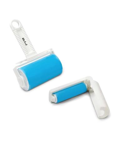 iLifeTech Reusable Lint Roller Sticky Lint Brush for Dog Cat Hair Remover Washable Sticky Roller for Clothes Carpets - Medium Size 2 Piece Set Blue