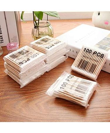 Greatangle-UK 100pcs Cotton Swabs - Wooden Handle Double Head Makeup Sticks | High-Quality Cotton Swab for Beauty & Personal Care - Buy Online on SooperMarket.com