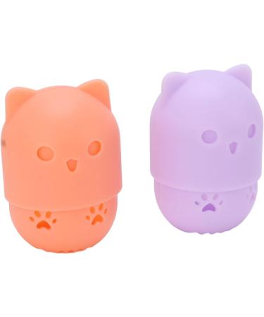 Makeup Sponge Holder Ventilating Cute Makeup Sponge Travel Bag Soft Sanitation for Makeup Accessories (Light Orange Purple) - Buy Online on SooperMarket.com