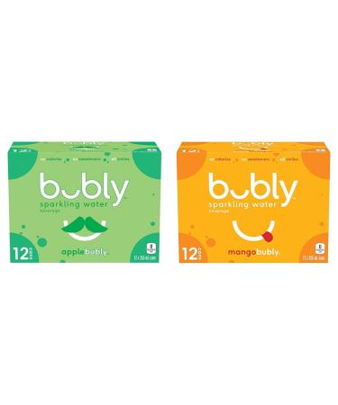 Bubly Sparkling Water applebubly 355 mL Cans 12 Pack & Sparkling Water mangobubly 355 mL Cans 12 Pack