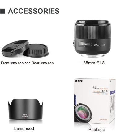 Meike 85mm f1.8 Telephoto Lens for Canon EOS EF Mount Digital SLR Camera | Full Frame Auto Focus | Compatible with APS-C Bodies | 1D 5D3 5D4 6D 7D 70D 550D 80D - Buy Online on SooperMarket.com