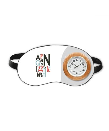 Alphabets Stylish Quote Handwrite Sleep Eye Head Clock Travel Shade Cover