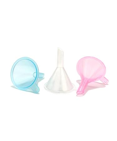 Refillable Cosmetic Containers Funnels, Funnels for Filling Bottles of Lotion, Water, Essential Oils, Lotions, Shampoo, Conditions, Cleaning Products, Pink, Clear, Blue Multi-Colored
