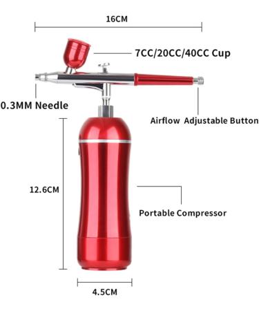 Handheld Paint Sprayer Cordless Airbrush Kit High PSI Compressor Large Air Flow Dual Action Spray Gun for Art Model Body Paint Artist Makeup Nail - Buy Online on SooperMarket.com