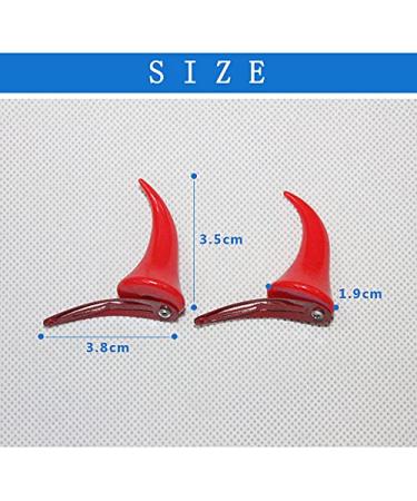 Red Devil Horns Hair Clips - Halloween Cosplay Accessories for Women and Girls - 2pcs - Buy Online on SooperMarket.com