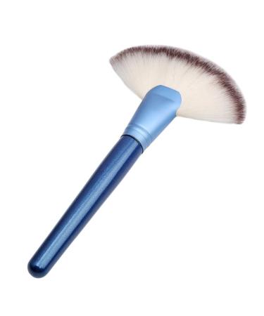 UKD Large Fan Makeup Brush Blending Highlighter Face Contour Powder Brush Blue Durable and Useful