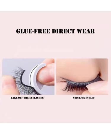 Buy Self Adhesive Waterproof Fake Eyelashes - Reusable Natural Fluffy Lashes (2 Pairs) - Shop Now - Buy Online on SooperMarket.com