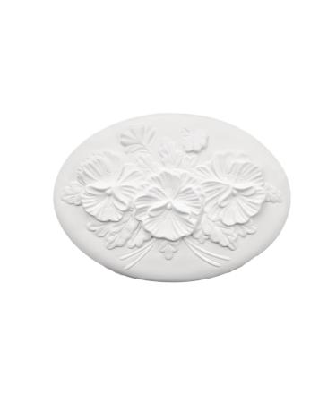 Dona's Pansy Seasons Inserts (Set of 2) - Ready to Paint Ceramic Bisque - Hand Poured in The USA