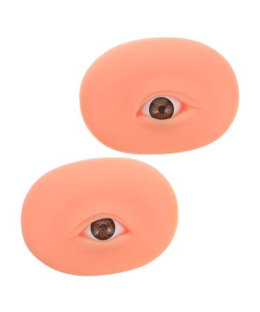 Gogogmee Lash Practice Mold 1 pair Models Eye Eyebrow Practice Model Silicone Skin Makeup Eyeshadow Training Boards 7.70X5.70X1.50CM As Shown