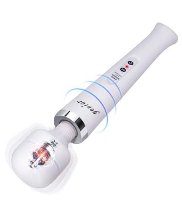 YEVIOR Cordless Personal Wand Electric Massager with 10 Powerful Pulse Settings, Rechargeable Handheld Back Massager Wand Massage for Deep Muscles Pain Relief (White)