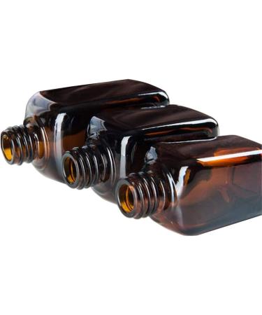 VASANA 3PCS Refillable Thicken Square Amber Glass Essential Oil Dropper Bottles With Glass Eye Dropper Cosmetic Sample Aromatherapy Elite Fluid Jars Travel Containers 20ml/0.67oz - Buy Online on SooperMarket.com