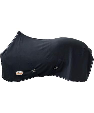 Marengos Economic Sweat Rug for Horses - Breathable Fleece Transport Blanket with Removable Cross Strap - Dark Blue 115cm - Buy Online on SooperMarket.com