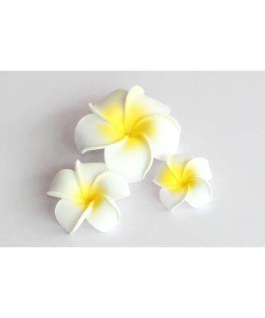 DreamLily Women's Fashion 3 Pcs Hawaiian White Plumeria Flower Foam Hair Clip Set for Beach - White - Buy Online on SooperMarket.com