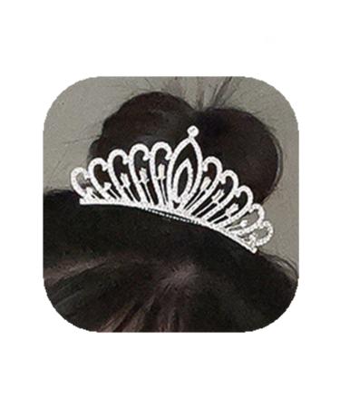 YERTTER Silver Tiara Crown with Hair Comb Pearl Headpieces PrincessTiara Mini Crystal Rhinestones Hair Accessories Decorative Hair Pieces for Women Girls Style 2