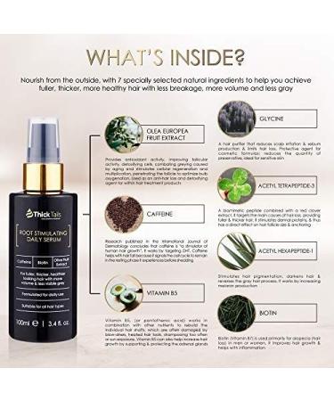 ThickTails Women's Hair Growth Serum 3.4fl.oz - Anti-Thinning & Breakage Treatment for Menopause, Postpartum, Stress. DHT Blocker with Biotin & Caffeine - Buy Online on SooperMarket.com