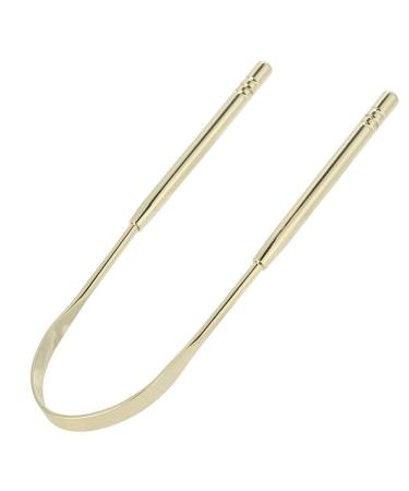 dykaae Tongue Scraper Fresh Breath Stainless Steel Tongue Cleaner Tongue Brush Metal Tongue Scraper for Adults and Children (Gold)