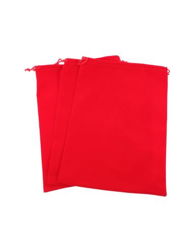 Mikinona 3pcs Hair Dryer Storage Bag Practical Storage Pouches Blow Dryer for Curly Hair Flannel Red