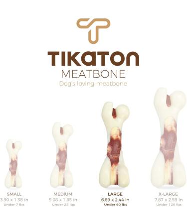 Tikaton Indestructible Dog Chew Toys - Real Beef Flavor for Large, Medium & Small Puppies | Durable Teething Bones for Aggressive Chewers - Buy Online on SooperMarket.com