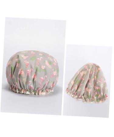 Amosfun Satin Turban Hair Scarves for Women - Grey Dot Shower Cap | Reusable Bathing Hat 27x15cm - Buy Online on SooperMarket.com