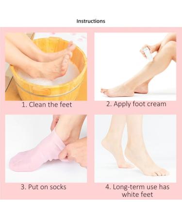 FIOERDTUIE 3 Pairs Silicone Gel Moisturizing Socks SPA Pedicure Exfoliating Anti-Drying Sock Repair Heel Protector Foot Care Tool L - Buy Online on SooperMarket.com