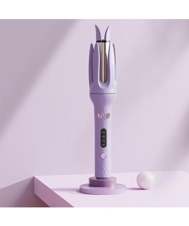 Rotating Curling Iron - Automatic Hair Curler with Fast Heating & 4 Adjustable Temps for Perfect Hair Styling - Purple - Buy Online on SooperMarket.com