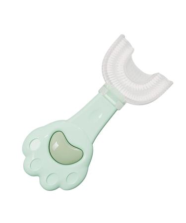 Kids U Shaped Toothbrush Children U Shape Toothbrush | Food Grade Silicone Kids Toothbrushes 360 Degree U Shape Toothbrush for Kids Baby Toddler Nicything Green 1 count (Pack of 1)