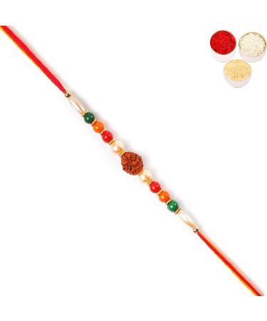 Jaiccha Ghasitaram Rakhi Gifts for Brothers Rakhi Dryfruits - Pack of 2 Peri Peri Pudina Almonds Pouches Small 200 GMS with 2 Rudraksh rakhis - Buy Online on SooperMarket.com