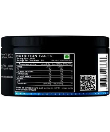 HFN Crea HCL 2500 MG | Creatine Supplement for Muscle Growth Increased Strength Tengerin Flavor | SIze - 87 G 30 Serving - Buy Online on SooperMarket.com