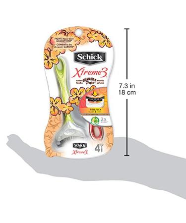 Schick Xtreme 3 Women's Disposable Razors, Hawaiian Tropic Scented Handles, 4 Count (Pack of 2) - Buy Online on SooperMarket.com