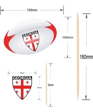 Georgia Flag Rugby Ball Food & Cupcake Picks Toppers Party Decorations (14 Pack) - Buy Online on SooperMarket.com