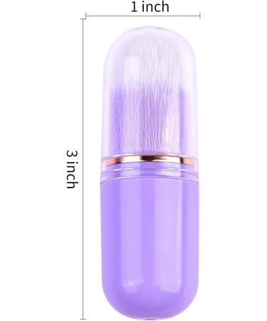 Retractable Kabuki Brush Travel Makeup Brush Cute Capsule-shape Blush Brush Foundation Brush Suitable for Liquid Foundation Pressed Powder Contour Cream Purple - Buy Online on SooperMarket.com