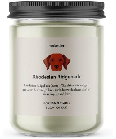Rhodesian Ridgeback Candle - 220g Soy Wax with Madagascan Vanilla Jasmine & Sugared Almond - Perfect Gift for Dog Lovers - Buy Online on SooperMarket.com