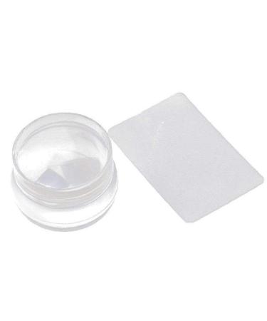 Clear Jelly Nail Art Stamper and Scraper Transparent Silicone Nail Art Stamping Template with Cap Manicure Nail Care Tool-1set