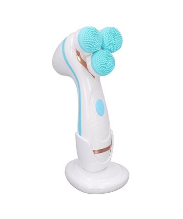 Facial Cleansing Brush Electric Facial Scrubber Silicone Multifunctional USB Rechargeable Deep Cleansing for Daily Life (Blue)