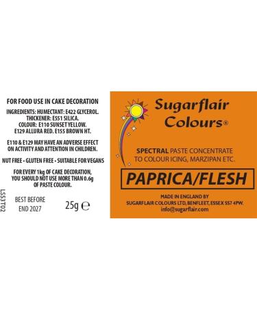 Sugarflair Paprika/Flesh Spectral Food Colouring Paste - 25g | Highly Concentrated Dye for Sugar Pastes, Buttercream & Cake Mix - Buy Online on SooperMarket.com