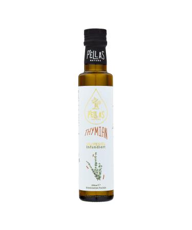 Pellas Nature Olive Oil Extra Vergine with thyme - olive oil cold pressed test winner from Greece OK -Kosher without additives 250ml oil bottle Olive oil with thyme
