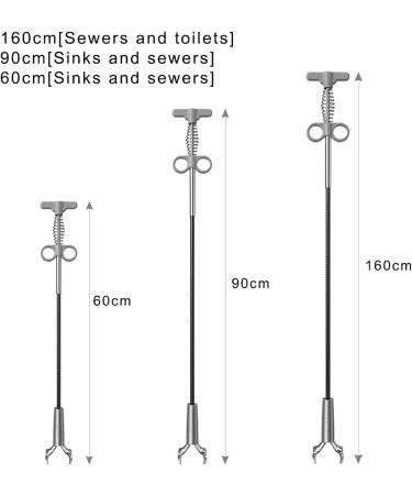 Buy 90cm Sewer Pipe Unblocker - Bathroom & Kitchen Hair Clog Cleaner Tool - Buy Online on SooperMarket.com